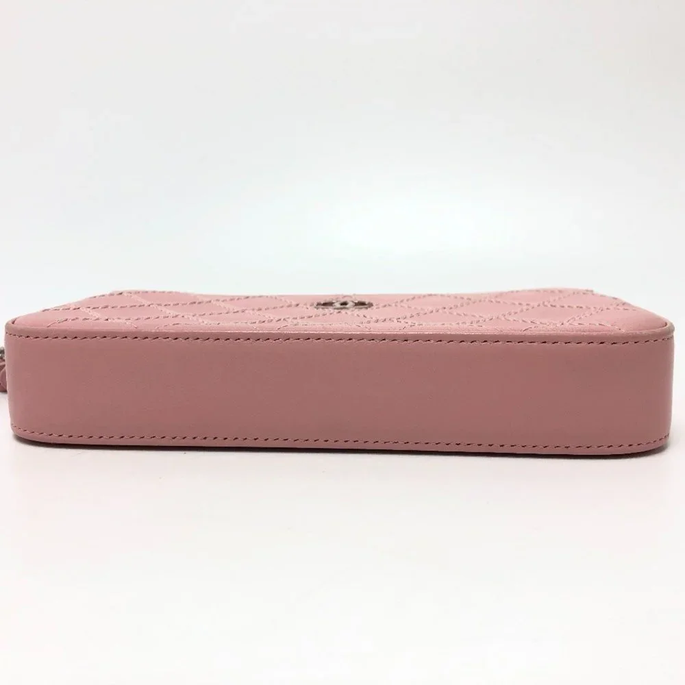 CHANEL Pink Lambskin Leather Logo Wallet - Picture 3 of 16